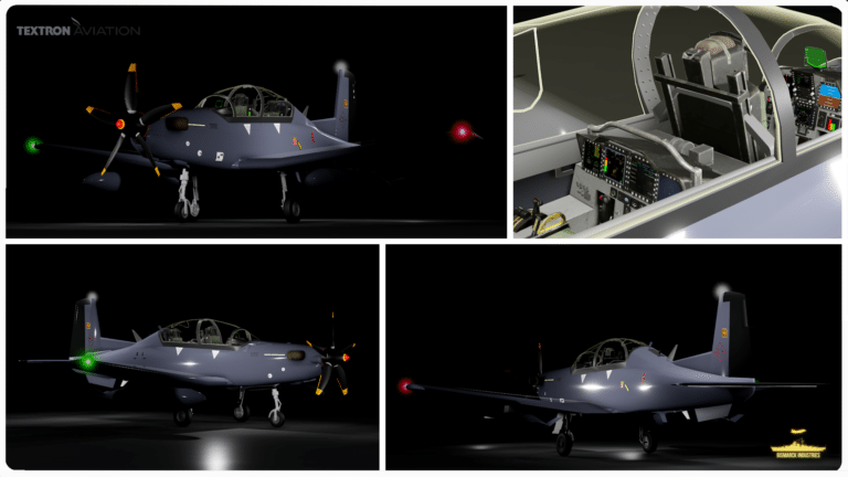The Beechcraft T-6 Texan II Training Aircraft in Roblox is a scripted, single-engine turboprop trainer developed by Raytheon and based on the Pilatus PC-9.