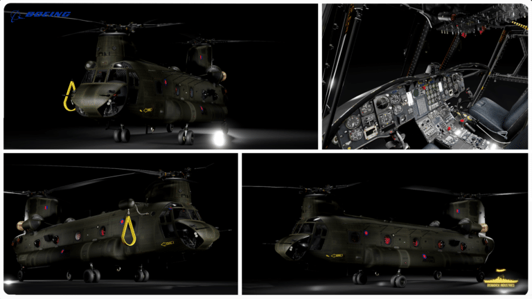 The Boeing CH-47 Chinook HC6A Helicopter in Roblox is a fully scripted, high-detail model of the iconic tandem-rotor heavy-lift helicopter developed by Vertol and produced by Boeing Vertol.