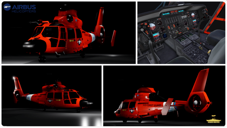 The Eurocopter MH-65 Dolphin Helicopter in Roblox is a fully scripted, high-detail recreation of the twin-engine aircraft used by the United States Coast Guard.