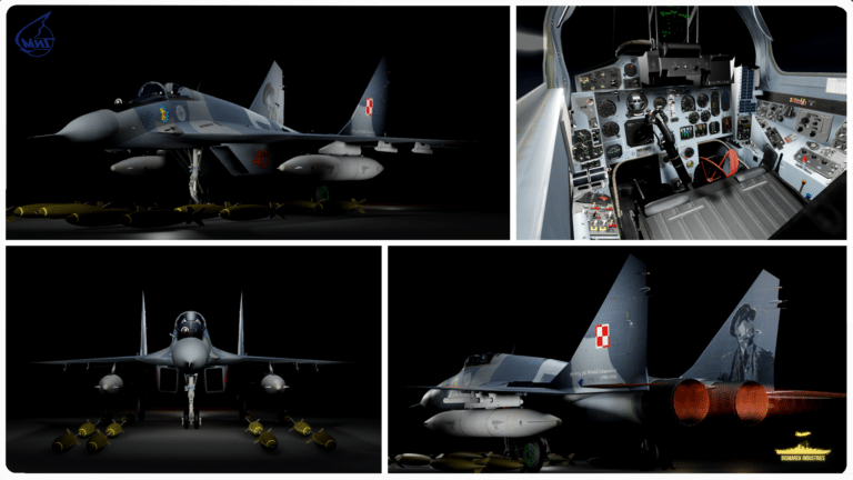 The Mikoyan MiG-29 Fulcrum Fighter in Roblox is a fully scripted, high-fidelity recreation of the iconic Soviet twin-engine air superiority jet.
