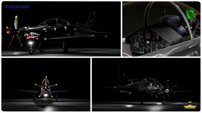 The Pilatus PC-21 Training Aircraft in Roblox is a fully scripted, turboprop-powered advanced trainer designed to prepare pilots for high-performance jet operations.