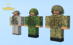 The Canadian CADPAT Bundle for Roblox includes all three major camouflage variations used by the Canadian Armed Forces: Standard CADPAT, CADPAT Desert, and CADPAT Multi Terrain.